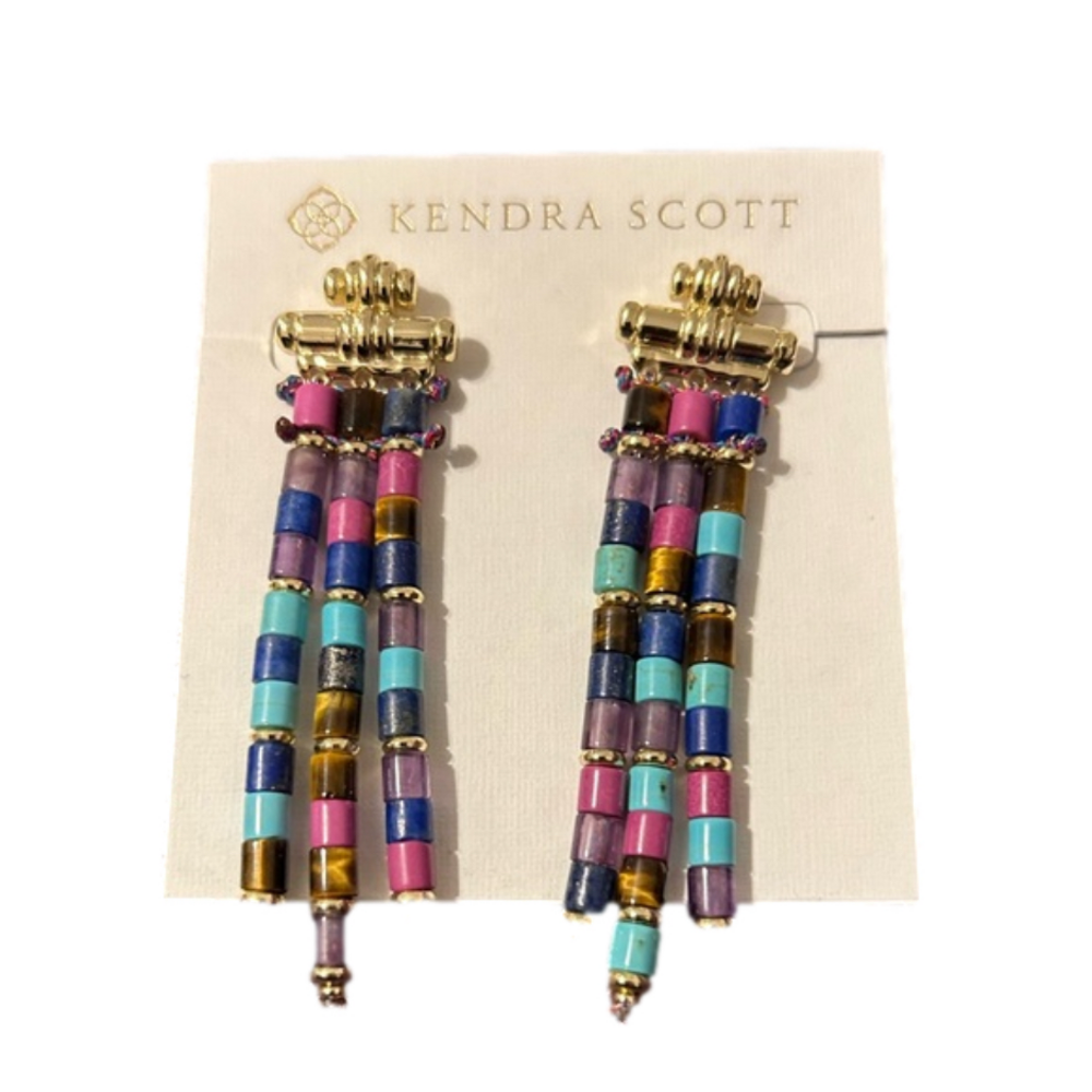 Kendra Scott Bree Statement Earrings in Mixed Stone NWOT